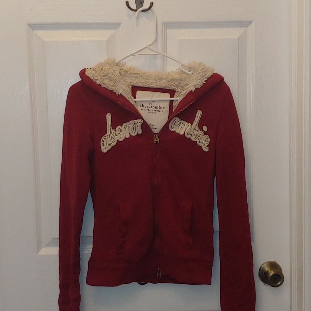 abercrombie kids XL Zip-Up Red Sweatshirt